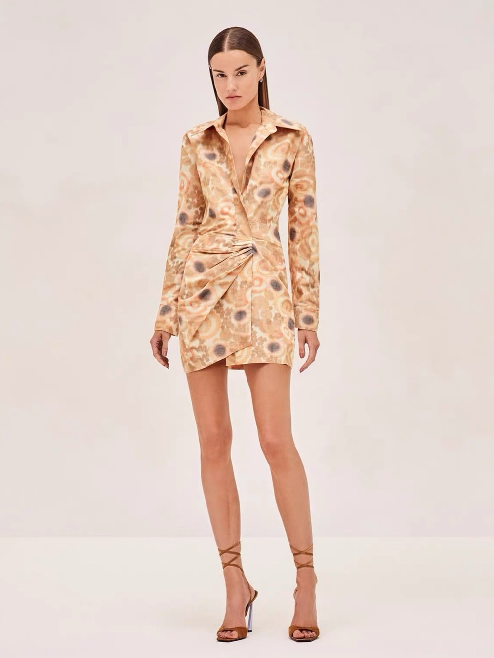 Alexis Nordeen warp-print shirtdress, XXS S M